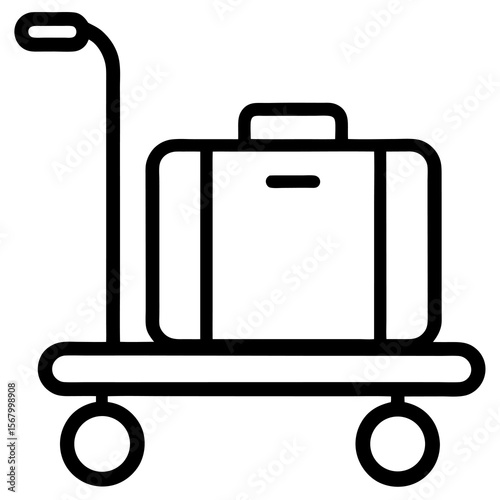 Luggage Trolley: Outline Icon


