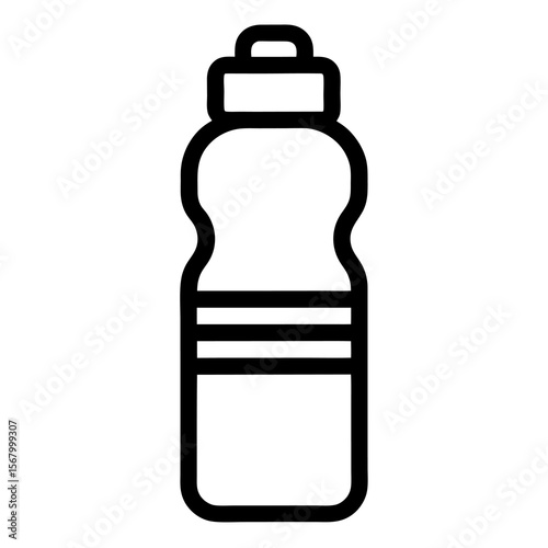 water bottle icon flat simple outline logo