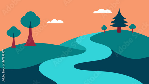 Surrealist River Flowing Uphill Fantasy Dream Gravity Defying Art