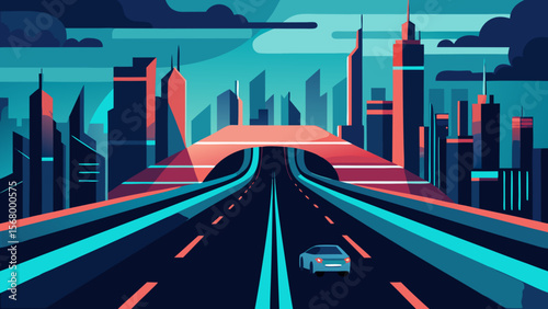 A Vector Illustration Of A Massive And Intricate Highway Interchange System