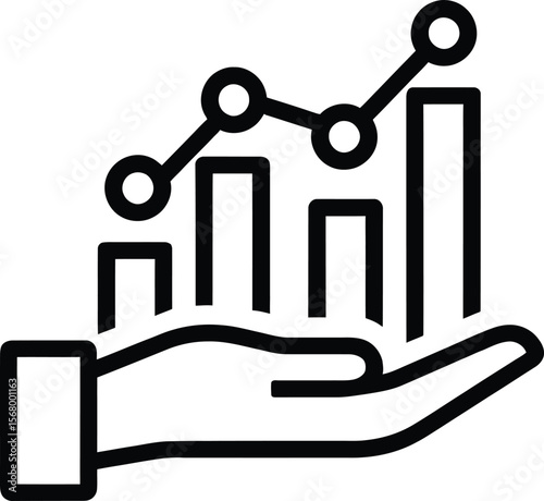 Business Growth Analytics Icon Design