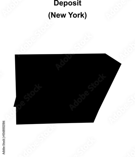 Deposit (New York) blank outline map