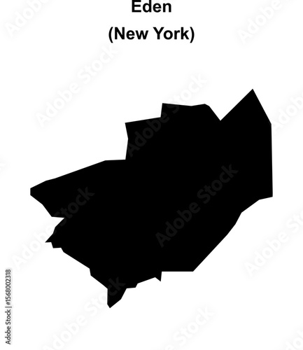 Eden (New York) blank outline map