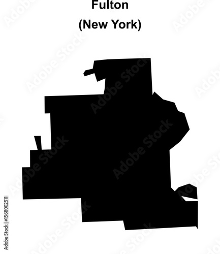 Fulton (New York) blank outline map