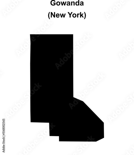 Gowanda (New York) blank outline map