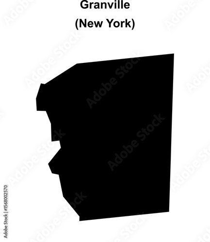 Granville (New York) blank outline map