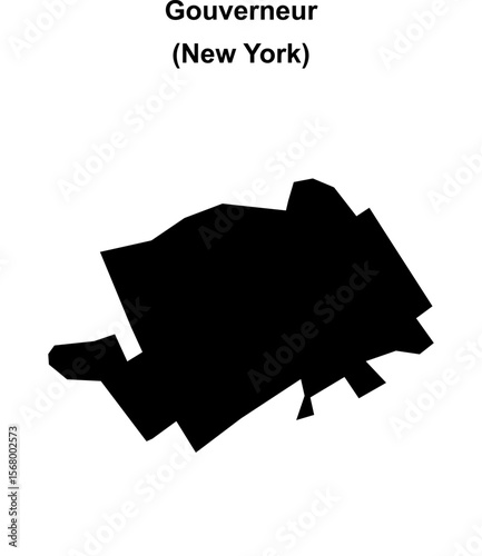 Gouverneur (New York) blank outline map
