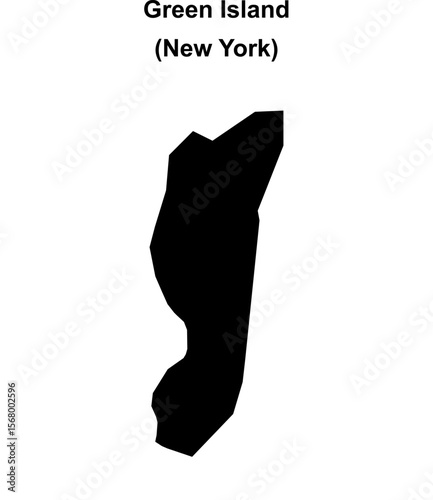 Green Island (New York) blank outline map