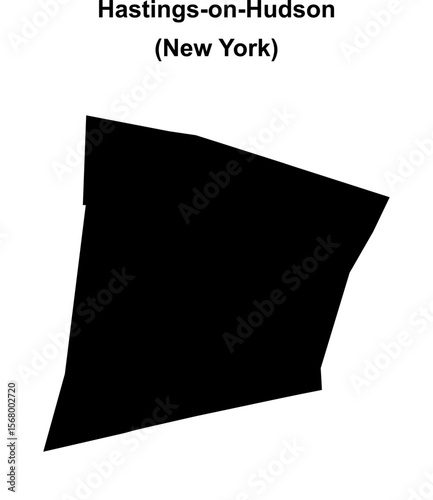 Hastings-on-Hudson (New York) blank outline map