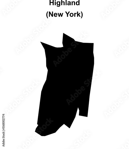 Highland (New York) blank outline map
