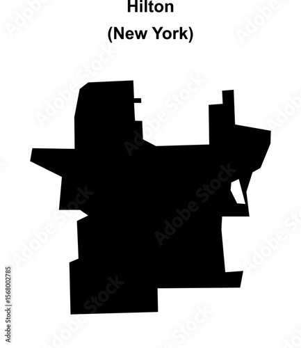 Tableau sur toile Hilton (New York) blank outline map