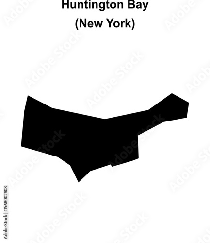 Huntington Bay (New York) blank outline map