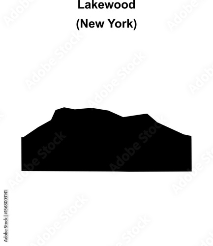 Lakewood (New York) blank outline map