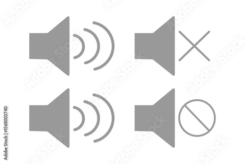 Volume icon vector. Loudspeaker icon vector. Mute and unmute volume sound. Speaker sign. eps 10