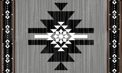 Navajo tribal vector seamless pattern. Native American ornament. Ethnic South Western decor style. Boho geometric ornament. Vector seamless pattern. Mexican blanket, rug. Woven carpet illustration