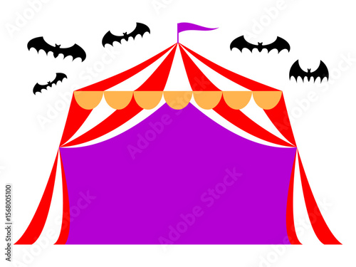 ハロウィンのフレーム素材・サーカスのテント