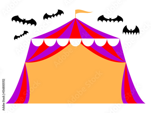 ハロウィンのフレーム素材・サーカスのテント