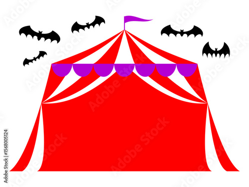 ハロウィンのフレーム素材・サーカスのテント