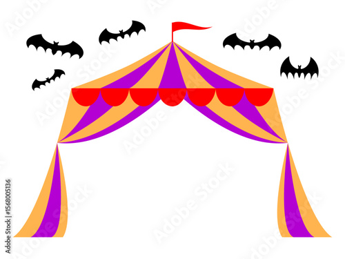 ハロウィンのフレーム素材・サーカスのテント