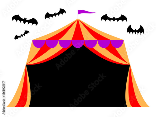 ハロウィンのフレーム素材・サーカスのテント