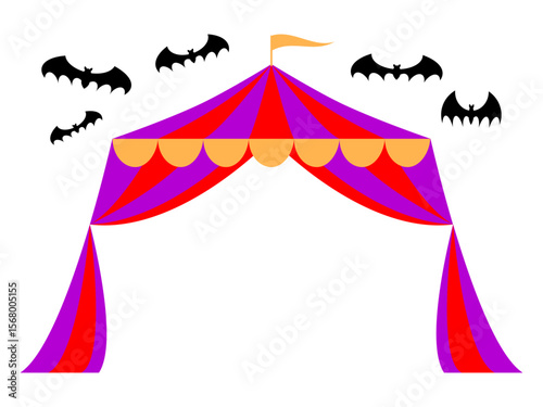 ハロウィンのフレーム素材・サーカスのテント