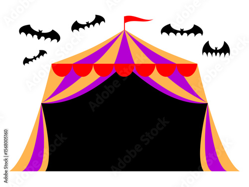 ハロウィンのフレーム素材・サーカスのテント