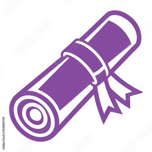 An icon of a rolled paper tied with a ribbon