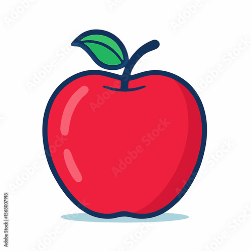 Bright Red Apple Illustration