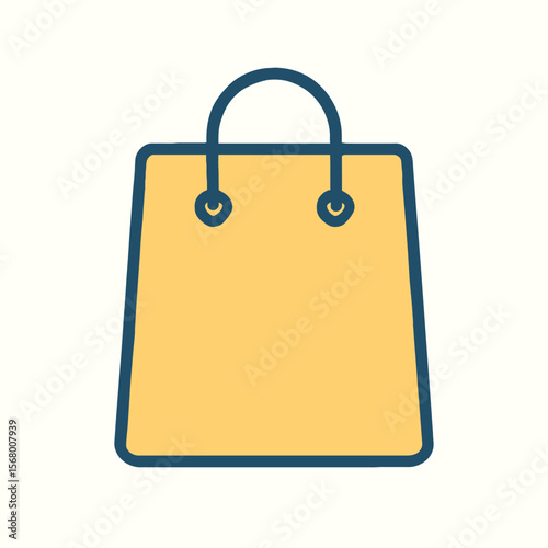 Stylish Yellow Shopping Bag Icon