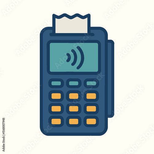 Contactless Payment Terminal Icon Illustration