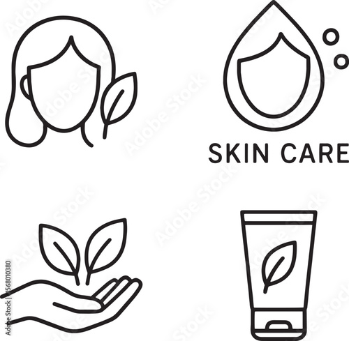 Set of Natural skin care icons
