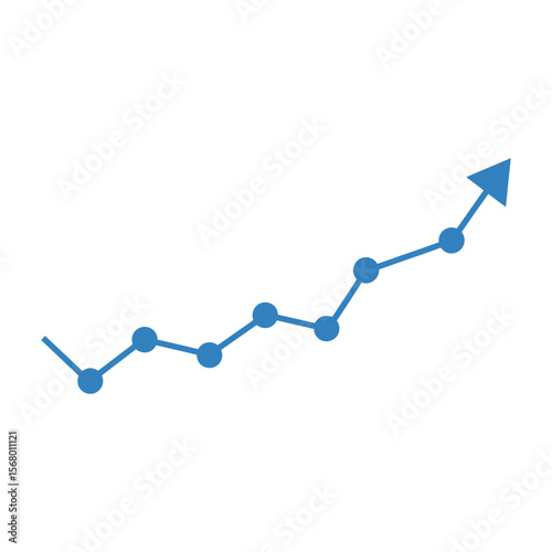 Upward trend chart representing growth and success in business and finance