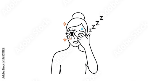 Tired Person Rubbing Eyes Feeling Dizzy and Overwhelmed