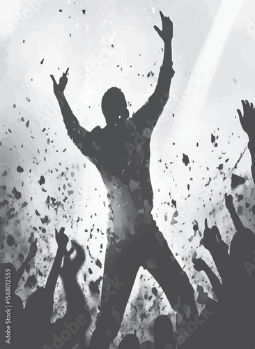 Stylized image of euphoria vector black and white