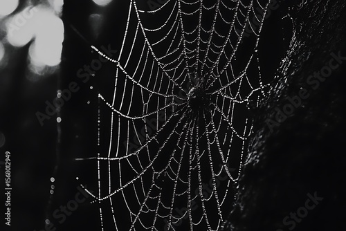 spider web with dew