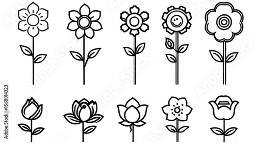 装飾的花形アイコンセット｜Decorative Floral Shape Icons