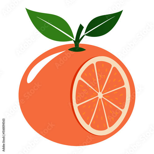 Grapefruit isolated fruit silhouette