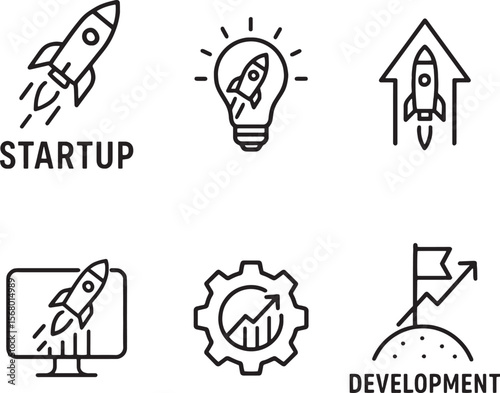 Set of Startup and Development icons