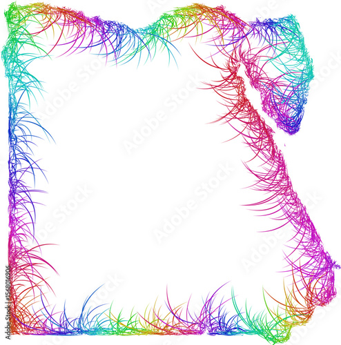 Rainbow sketch outline map of Egypt 