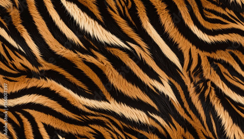 リアルな虎の毛皮模様の高精細テクスチャ – 力強さと野生美を感じる背景素材
High-Resolution Texture of Realistic Tiger Fur Pattern – Bold and Wild Natural Background
