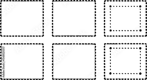 Minimal Dotted Line Frame Set | Simple Border Vector Collection
