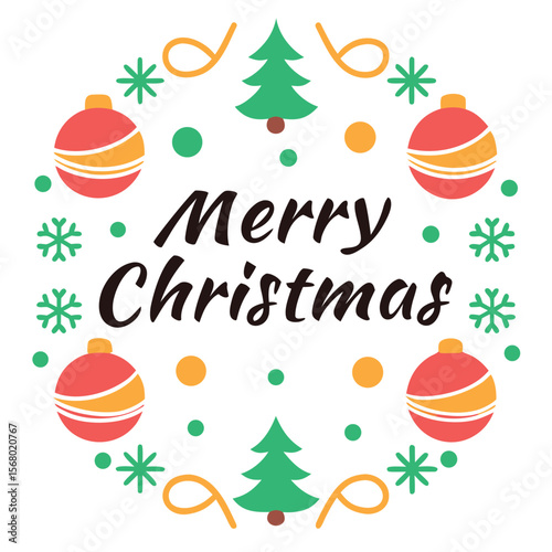  Merry Christmas typography vector illustration.
