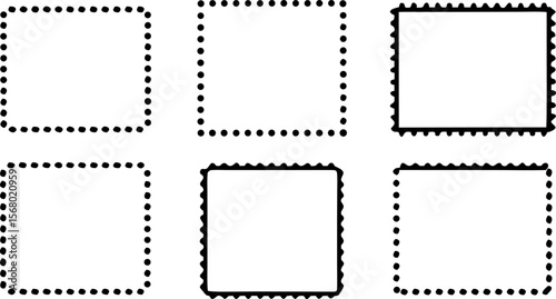 Minimal Dotted Line Frame Set | Simple Border Vector Collection