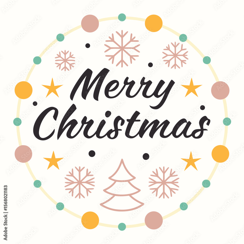 Obraz premium Merry Christmas typography vector illustration. 