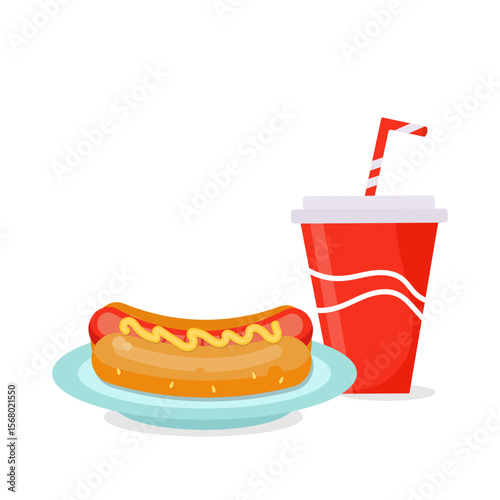 hotdog and drink