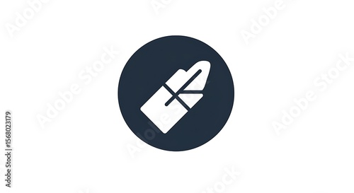 Free Download A white abstract shape with a cross inside a dark blue circle on a plain white background image view - GFXLoad
