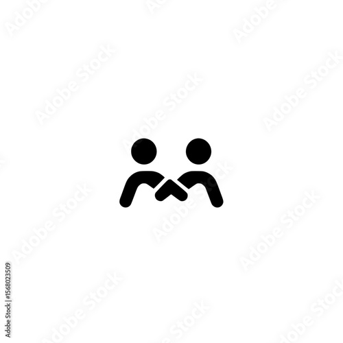 Vector icon of two user profile avatars in flat minimalist style for web and mobile interface
