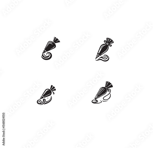 Silhouette of piping bag on clean vector
