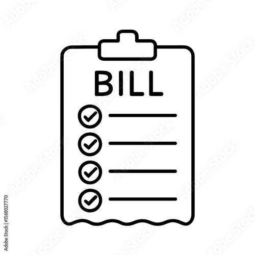 Outline bill tracker icon for organizing and monitoring payments