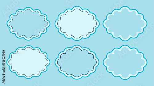 Scalloped Edge Frame Set | Decorative Cute Vector Borders